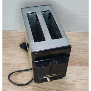 Vintage Toastmaster Model B700B 2-Slice Pop Up Toaster Chrome Tested Works 70s